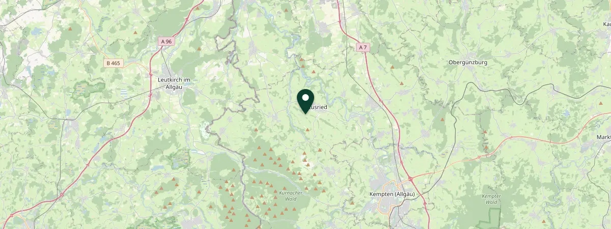 Map of Near Bad Wurzach, Unterhub 1, Germany