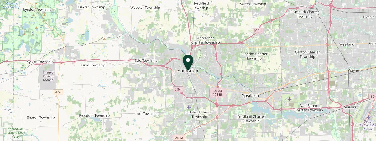 Map of Ann Arbor, Michigan, United States