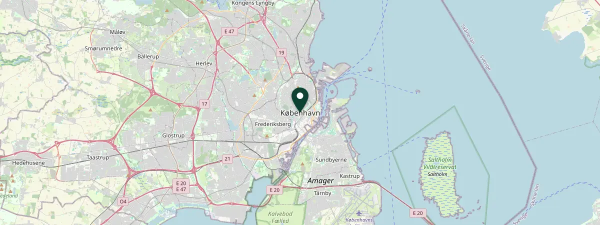 Map of Copenhagen, Denmark