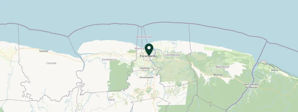 Map of Paramaribo, Suriname