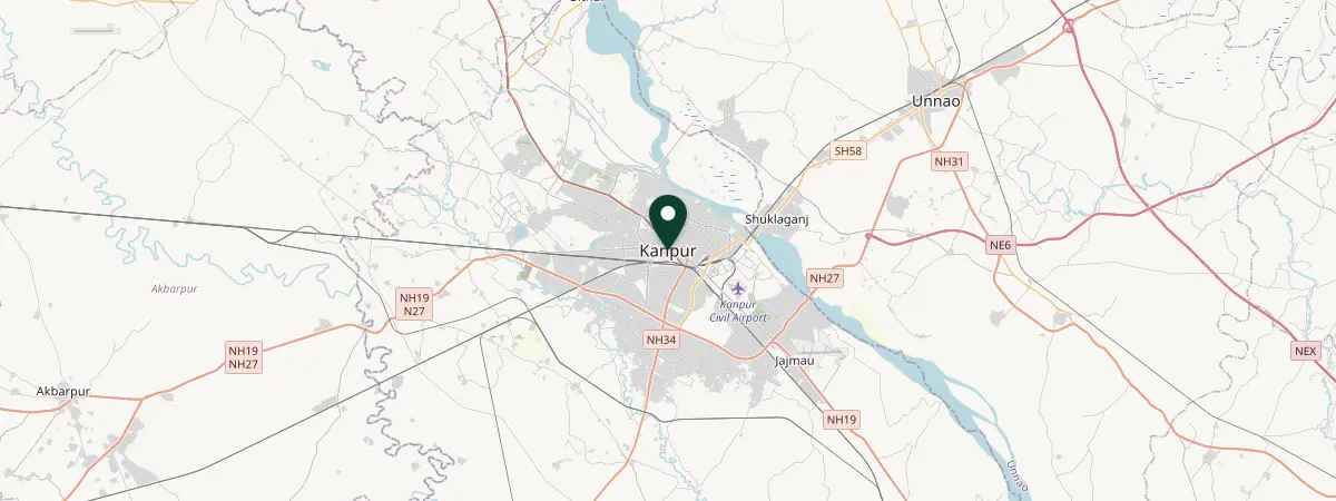 Map of Kanpur, India