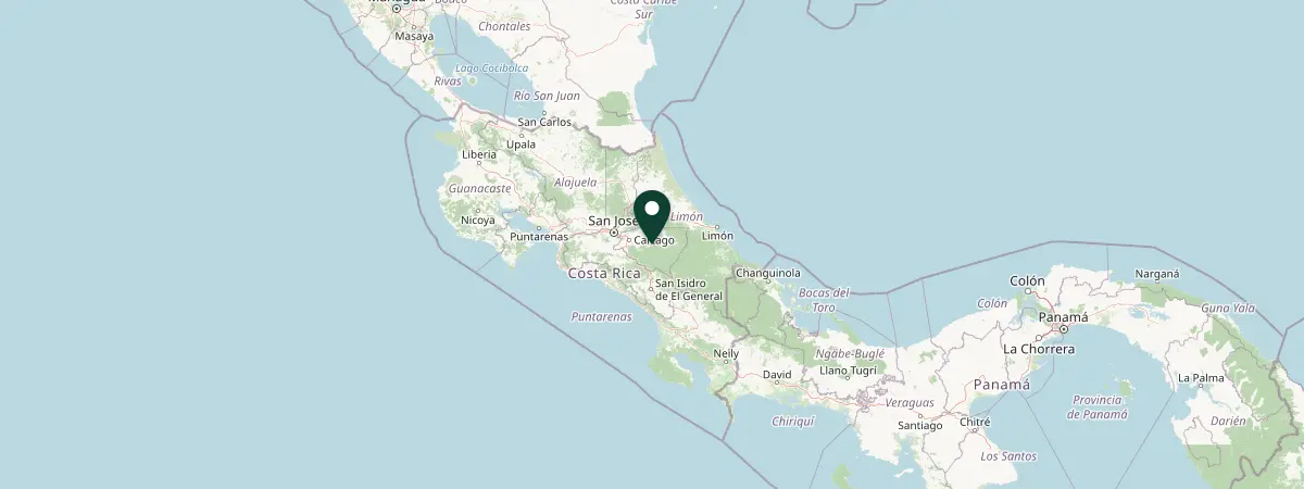 Map of Cartago, Costa Rica