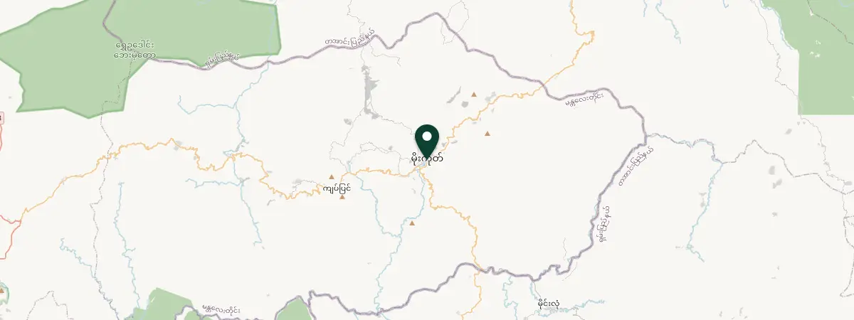 Map of Mogok, Mandalay, Myanmar (Burma)