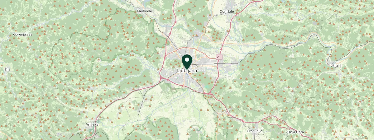 Map of Ljubljana, Slovenia