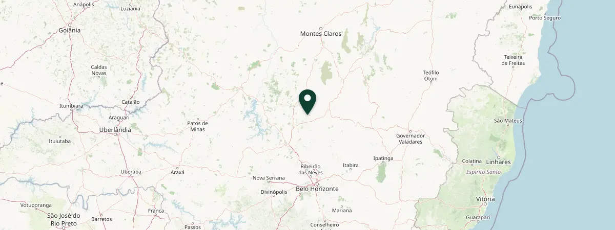 Map of Minas Gerais, Brazil