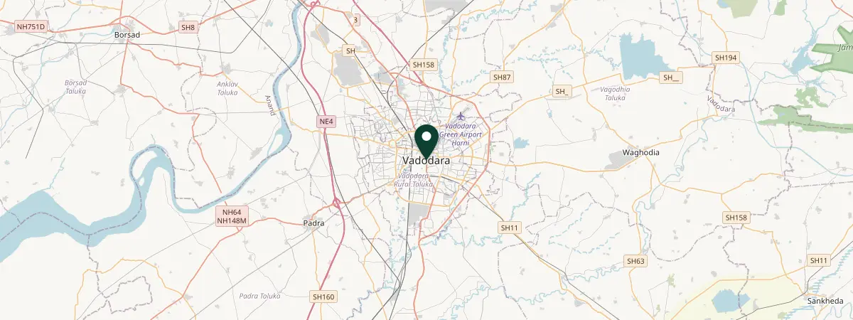Map of Vadodara, India