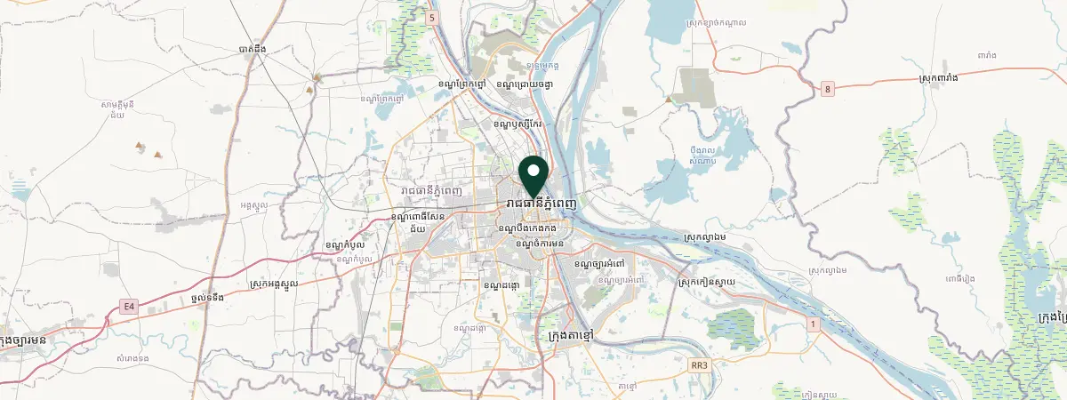 Map of Phnom Penh, Phnum Pénh, Cambodia
