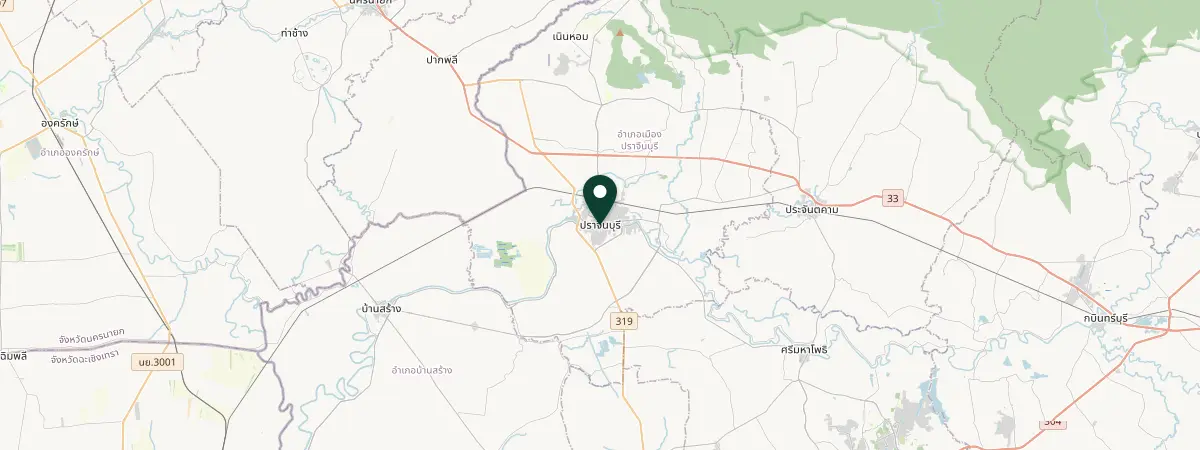 Map of Prachinburi, Prachin Buri, Thailand