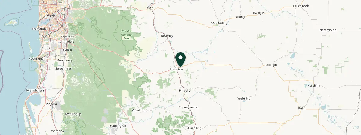 Map of Brookton, Western Australia, Australia