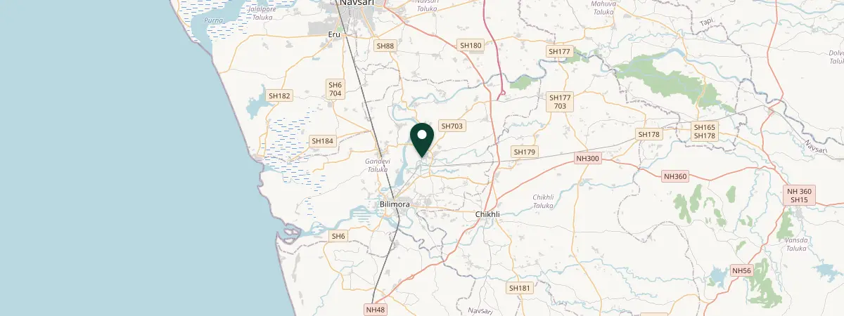 Map of Dist Navsari, India
