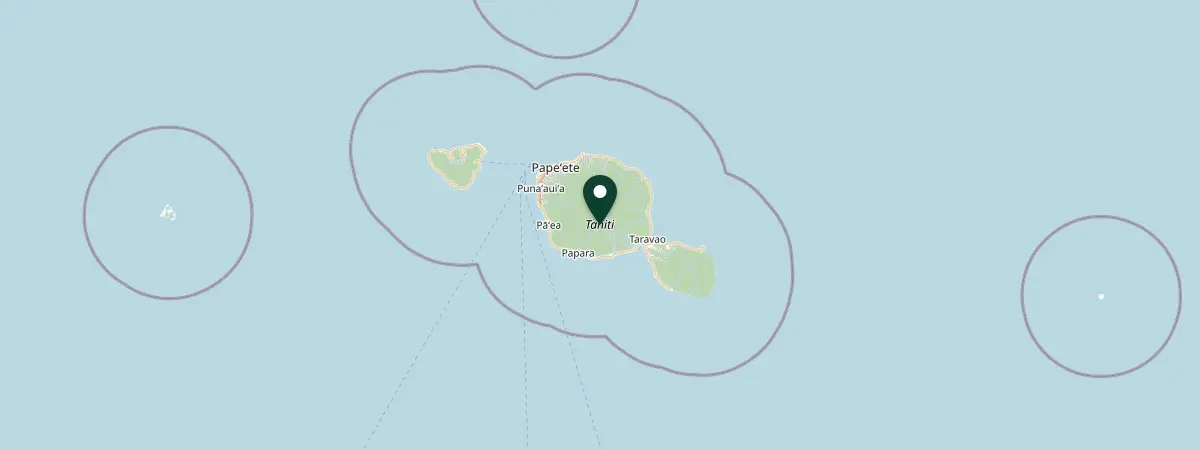 Map of Tahiti, French Polynesia