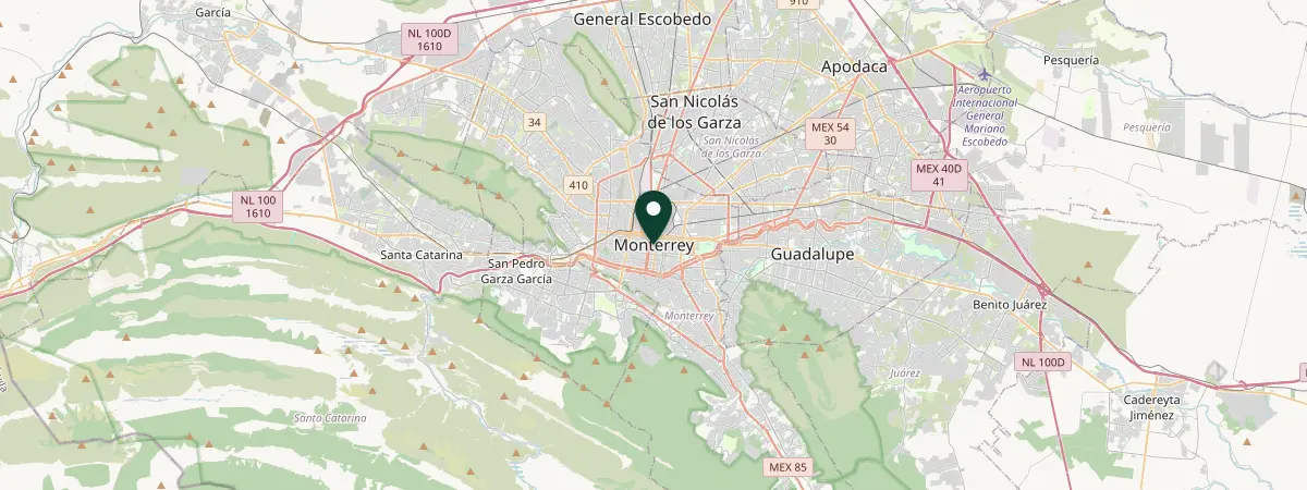 Map of Monterrey, Mexico