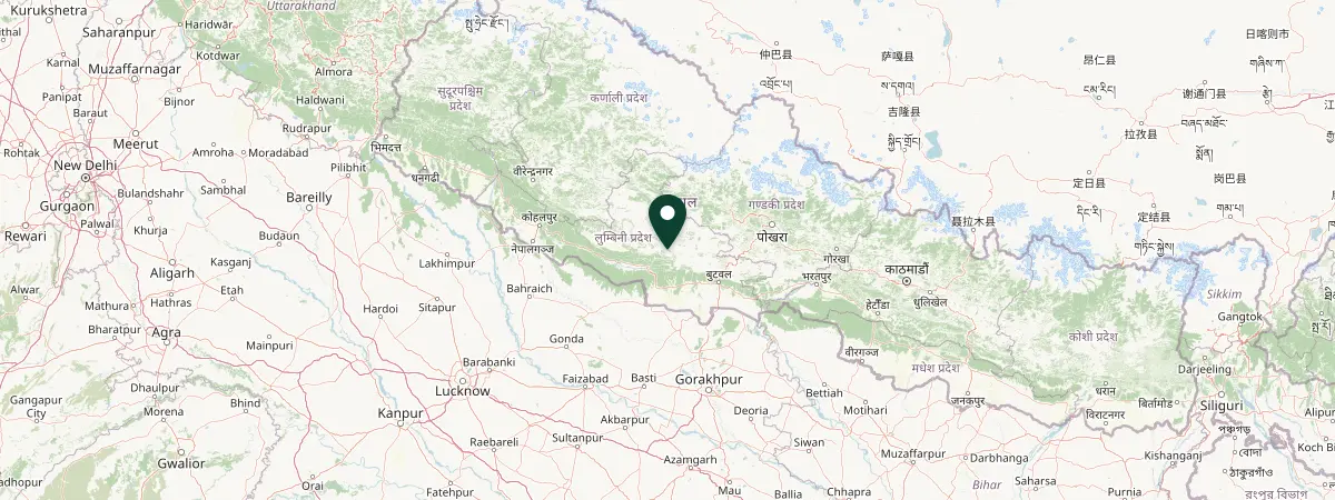 Map of Lumbini, Nepal