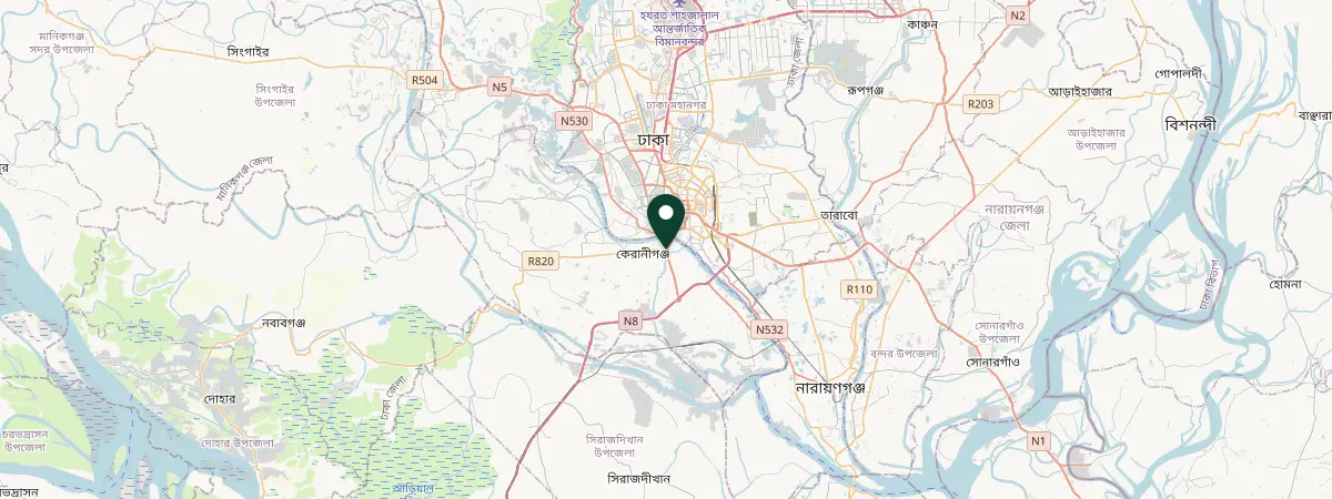 Map of Dhaka-1313, Keraniganj Model, Bangladesh