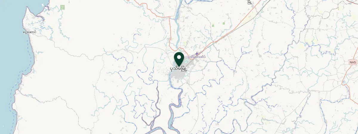 Map of Ayeyarwaddy Region, Ayeyarwady, Myanmar (Burma)