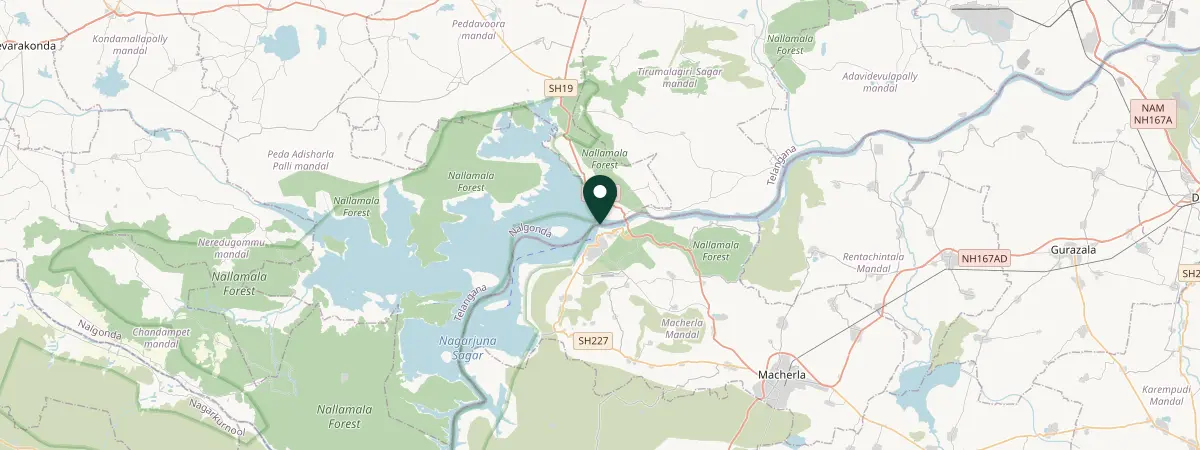 Map of Nagarjun Sagar, India