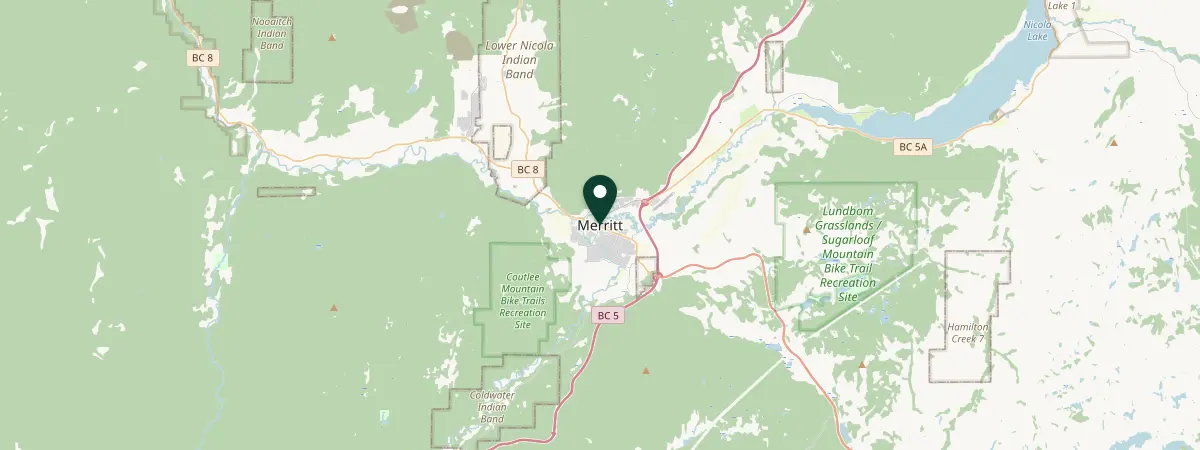 Map of Merritt, British Columbia, Canada