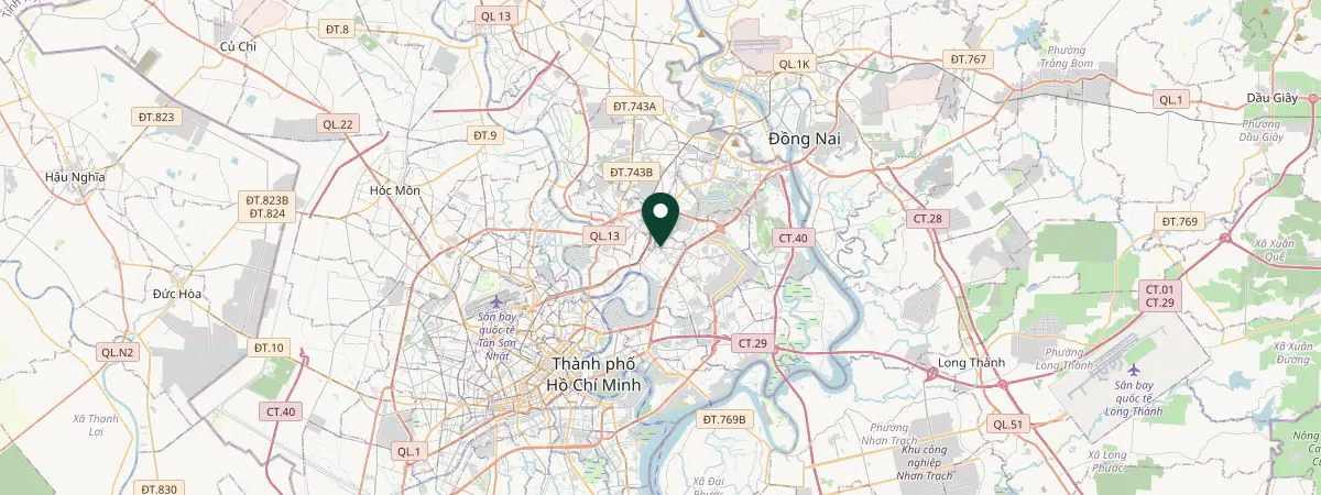 Map of Thủ Đức, Ho Chi Minh city, Vietnam