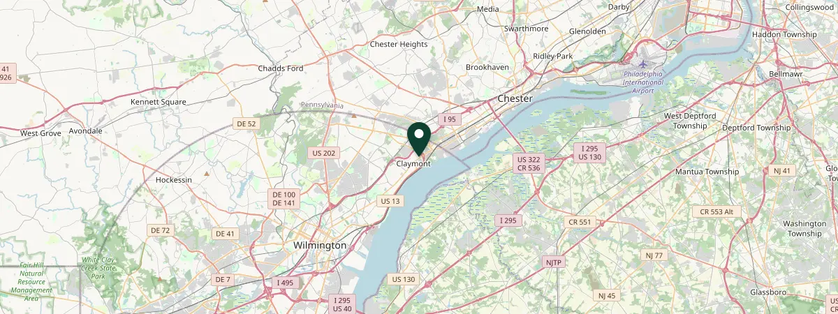 Map of Claymont, Delaware, United States