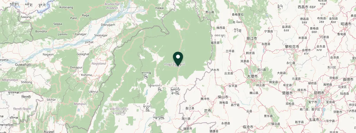 Map of Nan Kway village, Kachin, Myanmar (Burma)