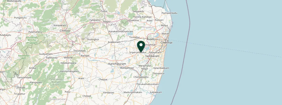 Map of Kanchipuram, India