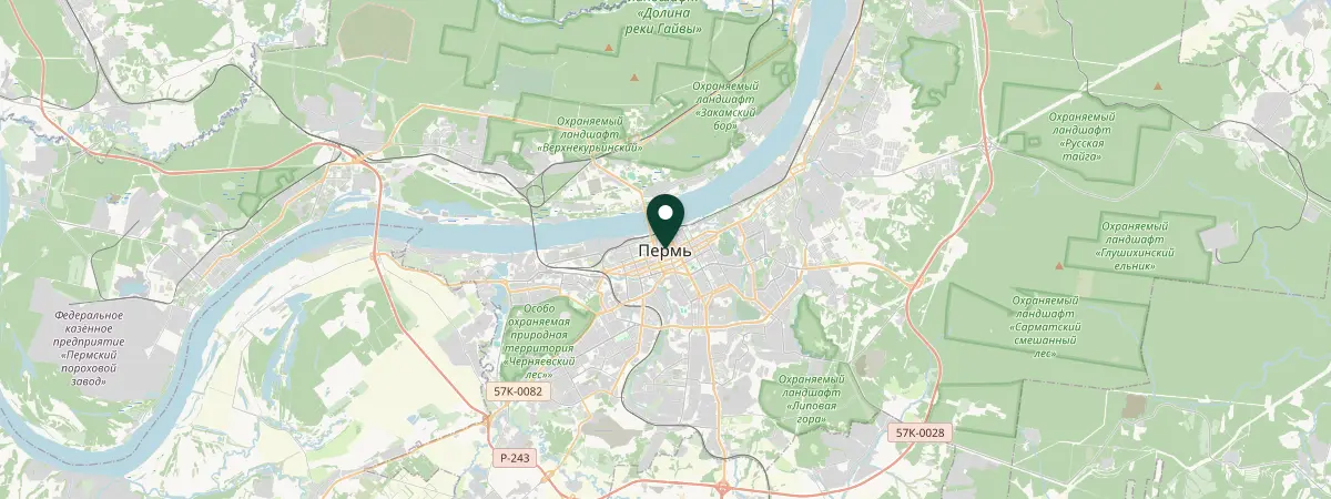 Map of Perm, Permskij kraj, Russia