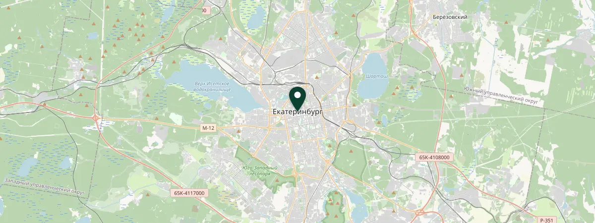 Map of Yekaterinburg, Russia