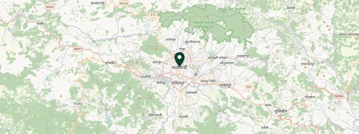 Map of Kathmandu, Bagmati, Nepal