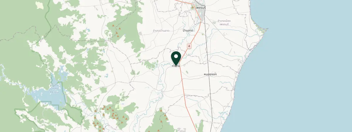 Map of Tha Yang, Phetchaburi, Thailand