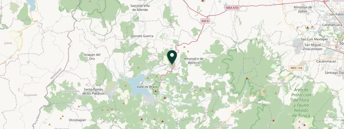 Map of San Bartolo Amanalco, Mexico