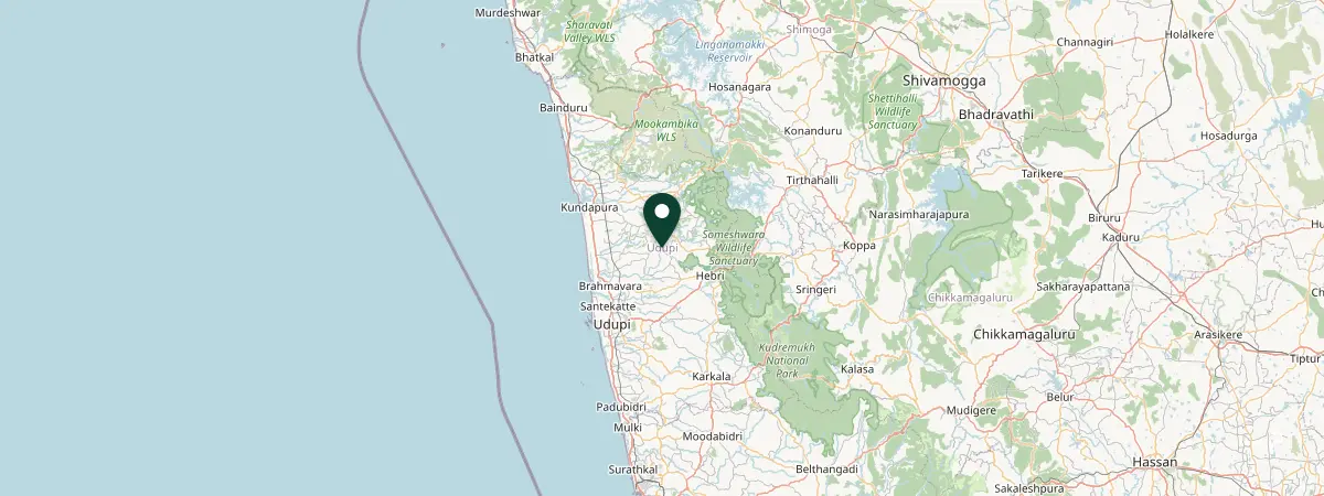 Map of Udupi, India