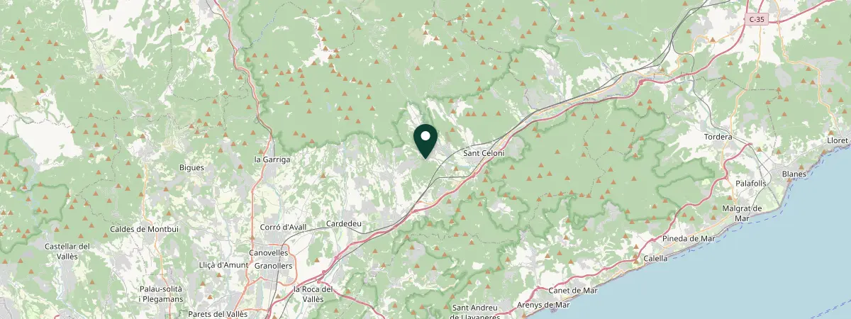 Map of Santa Maria Palautordera - Barcelona, Dhamma Neru, Spain