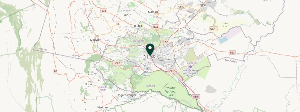 Map of Nairobi, Kenya