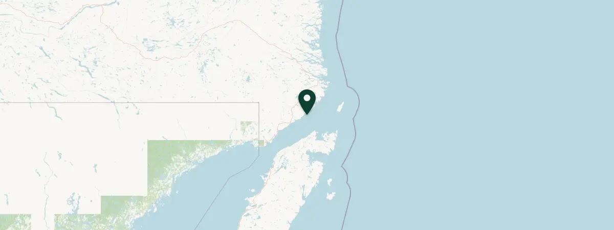 Map of Atlantic Canada, Canada