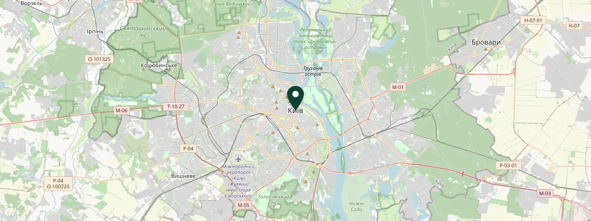 Map of Kyiv, Ukraine