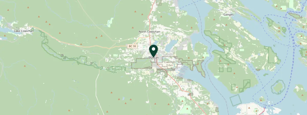 Map of Duncan, British Columbia, Canada