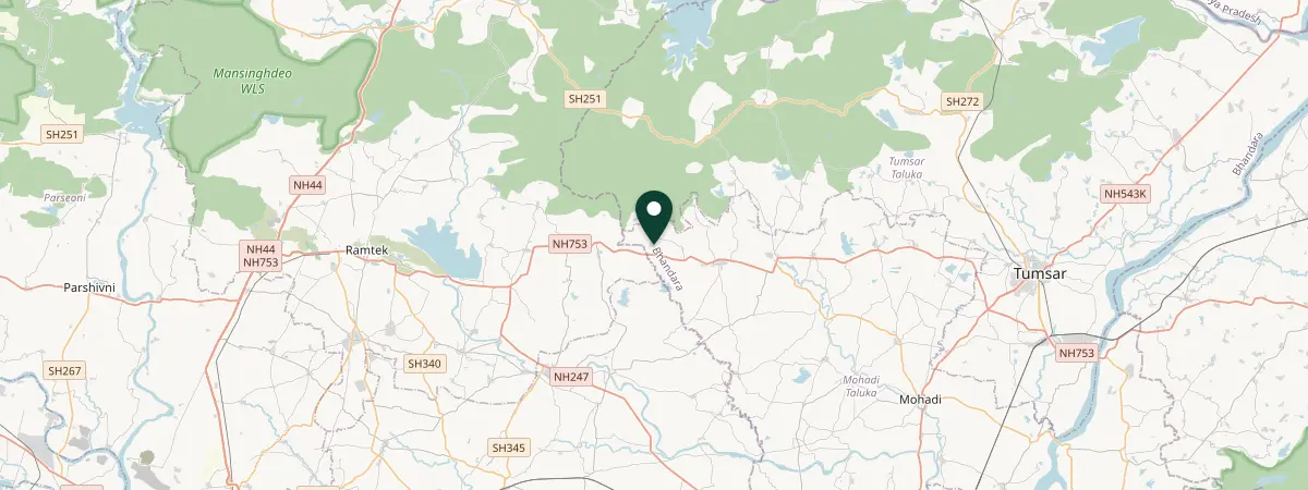 Map of Wardha, Hivra, India