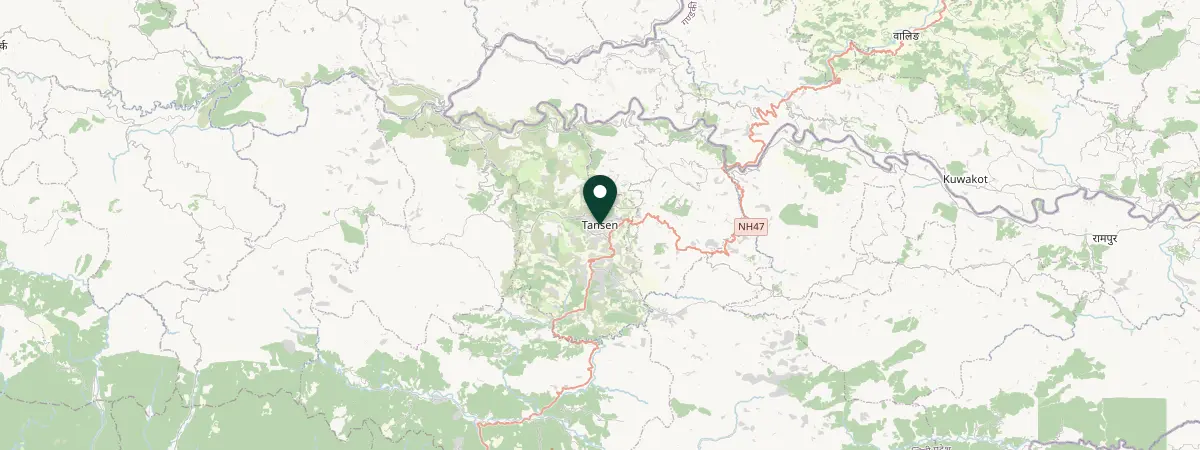 Map of Tansen, Lumbini, Nepal