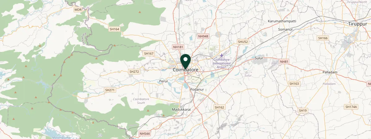 Map of Coimbatore, India