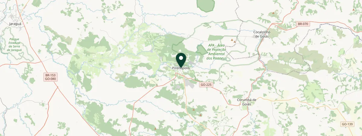 Map of Pirenópolis, Goiás, Brazil
