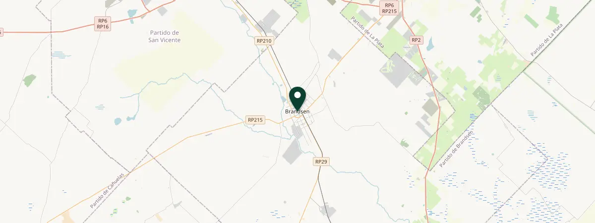 Map of Brandsen, Buenos Aires, Argentina