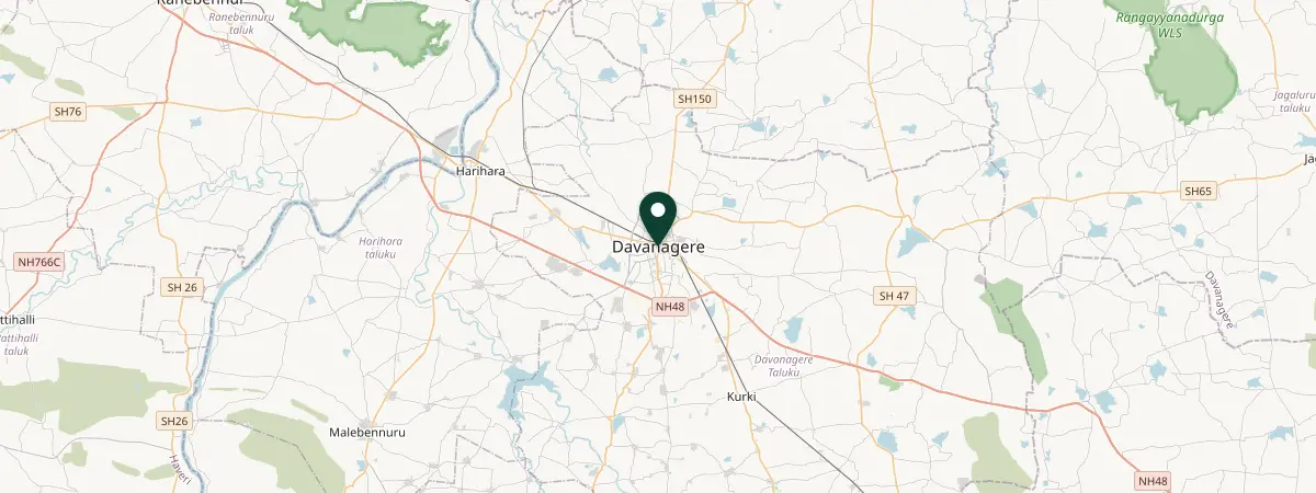 Map of Davangere, India