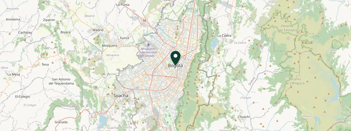 Map of Bogota, Colombia