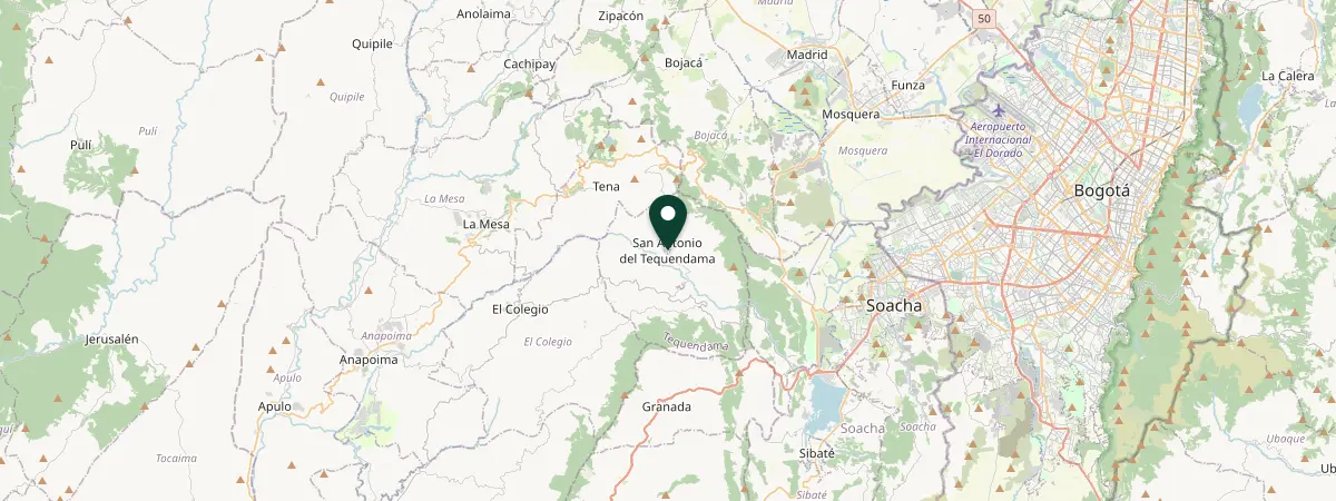 Map of San Antonio del Tequendama, Cundinamarca, Colombia
