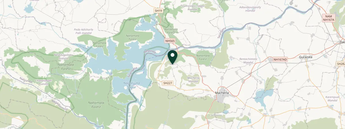 Map of Nagarjuna Sagar, India