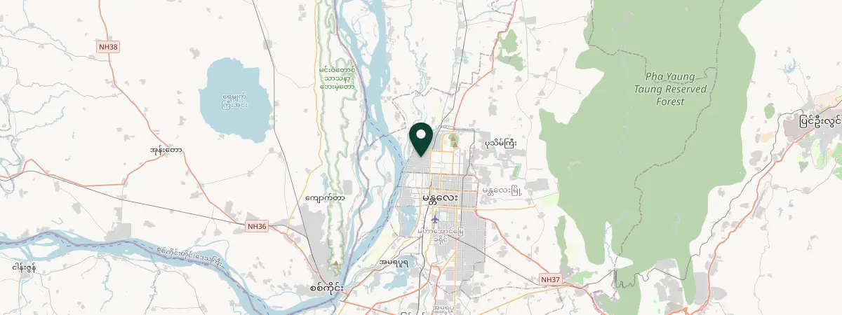 Map of Mahã Aung Myay Township, Mandalay, Myanmar (Burma)