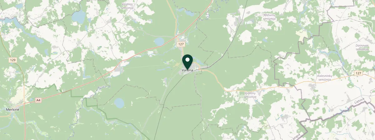 Map of Varena district, Lithuania