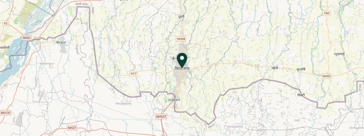 Map of Biratnagar, Nepal