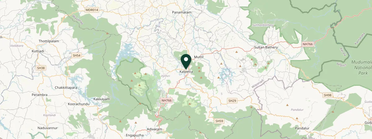 Map of Wayanad - 673 122, India