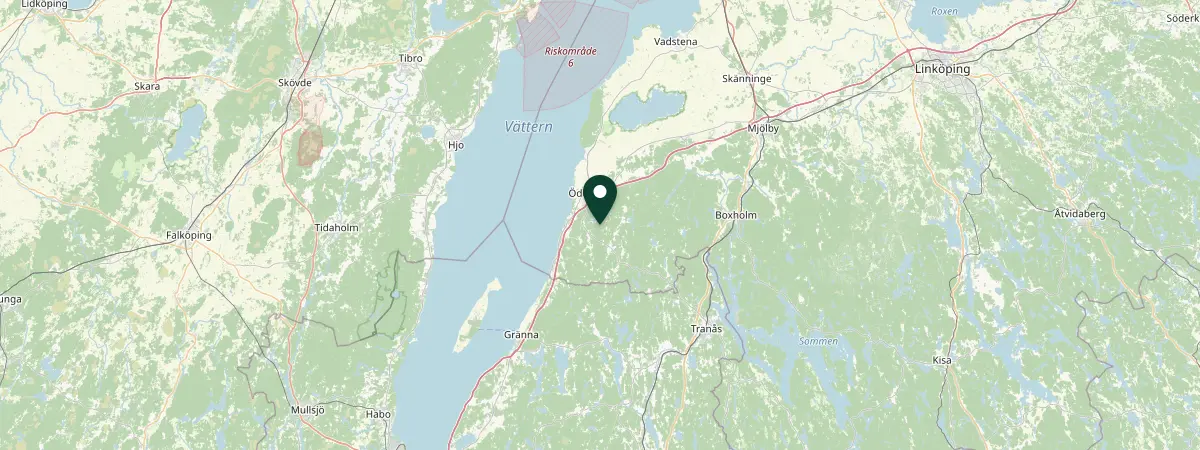 Map of Ödeshög, Östergötlands län [SE-05], Sweden